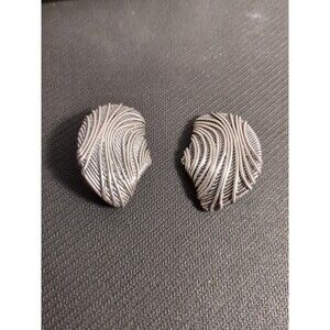 Trifari Style Silver 925 Sterling Wire Wrapped Earrings